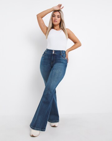 Dream Sculpt Mid Blue Slim Flare Jeans