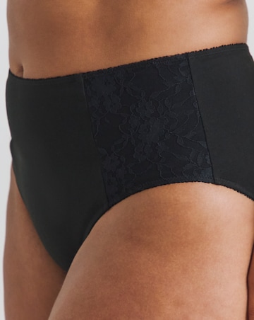 Pretty Secrets (2 Pack) New Sarah Cotton Full Fit Knickers White/Black