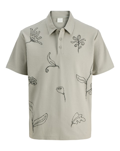 Jack & Jones Premium Leon Floral Printed Polo - Natural