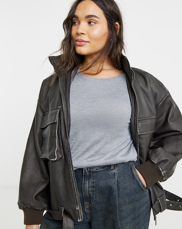 Native Youth Washed Pu Bomber