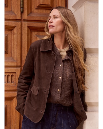 Anthology Chocolate Suede Trucker Jacket