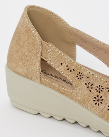 Cushion Walk Beige Cut-Out Peep Toe Sandals - Extra Wide Fit (EEE)