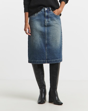 Simply Be Vintage Wash Knee Skirt