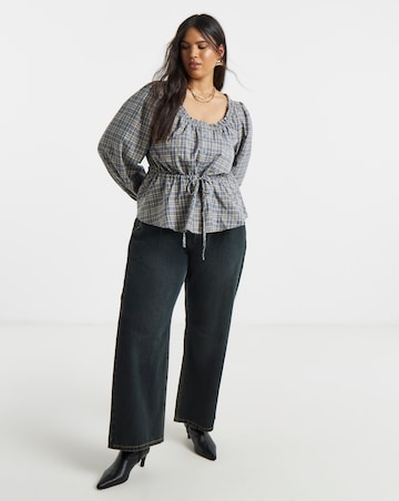 Cinch Square Neck Prairie Blouse