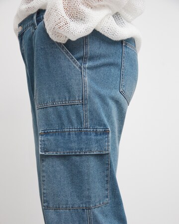 Mid Wash Straight Leg Utility Jeans