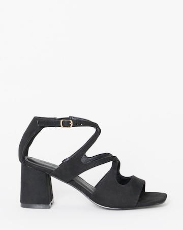 Dani Cross Over Strappy Block Heel Sandals - Wide Fit (E)