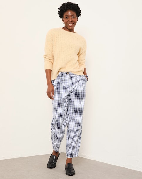 FatFace Gingham Taper Trouser