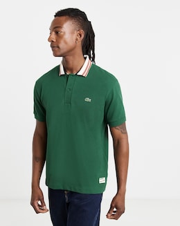Lacoste Short Sleeve Contrast Collar Polo - Green