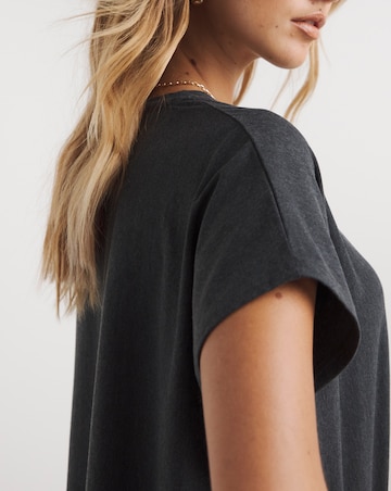 Charcoal Slouchy Dip Back Tee