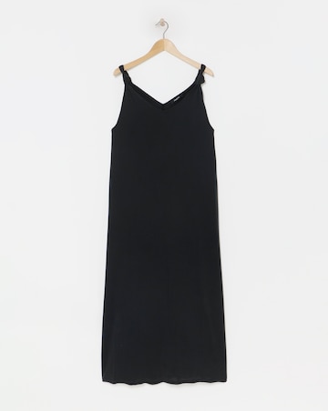 Simply Be Charcoal Grey Premium Jersey Knot Detail Maxi Dress