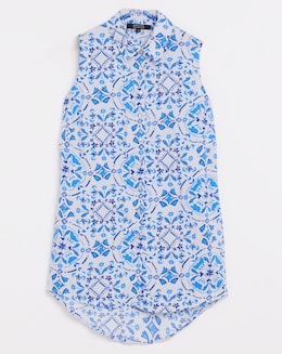 Dipped Back Sleeveless Shirt
