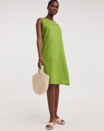 Linen Sleeveless Shift Dress