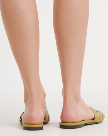Wisteria Leather Woven Flat Mule - Extra Wide Fit (EEE)