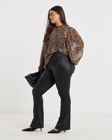 Black Coated Flare Jegging