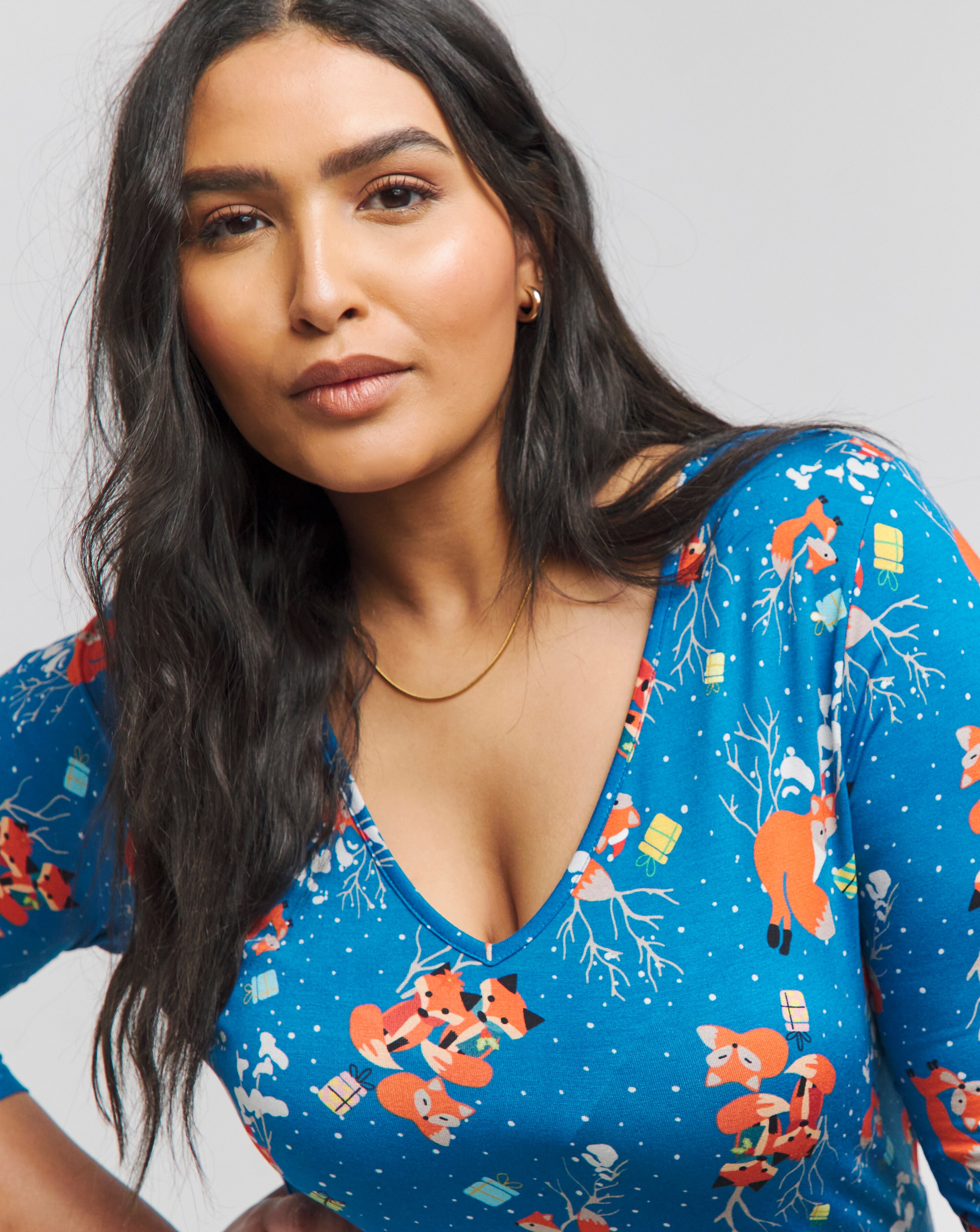 Joe Browns Fox Print Christmas Jersey Tunic Fashion World