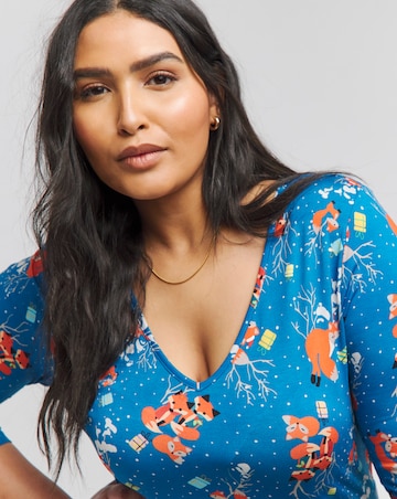 Joe Browns Fox Print Christmas Jersey Tunic