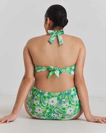 Joe Browns Paisley Print Non-Wired Bikini Top Green Multi