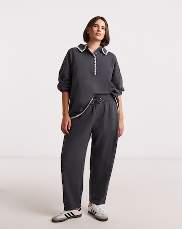Simply Be Slate Grey Barrel Leg Jogger