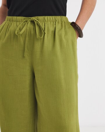 Olive Wide Leg Linen Trouser