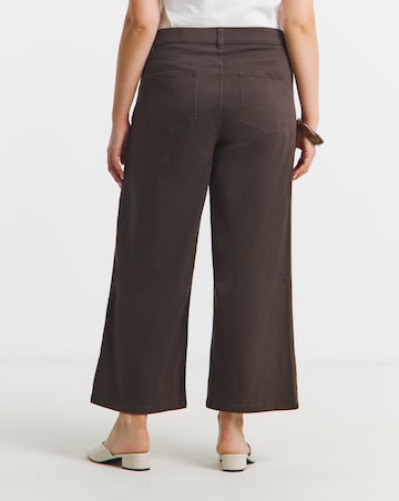 Simply Be Chocolate 24/7 Crop Wide Leg Jean
