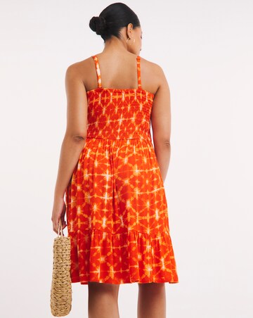 Shirred Bandeau Mini Beach Dress