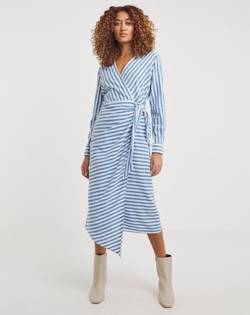 Stripe Tie Wrap Dress