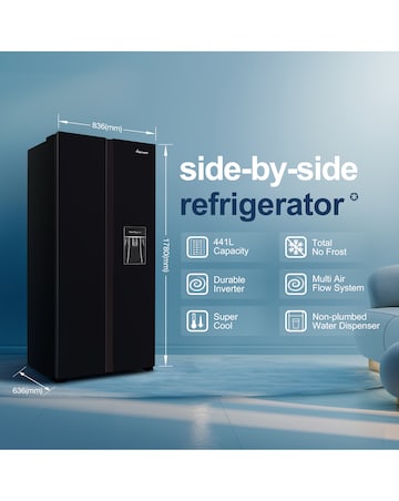 Fridgemaster MS83430DEB Non-Plumbed Total No Frost Freestanding American