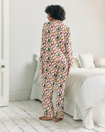 Chelsea Peers Jersey Button Up Christmas Dog Print Pyjama Set