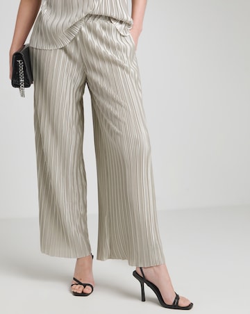 Joanna Hope Metallic Plisse Wide Leg Trousers