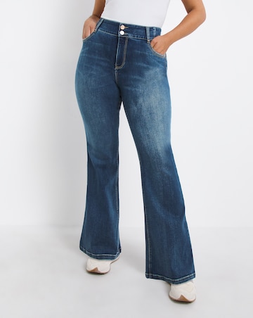 Dream Sculpt Mid Blue Slim Flare Jeans