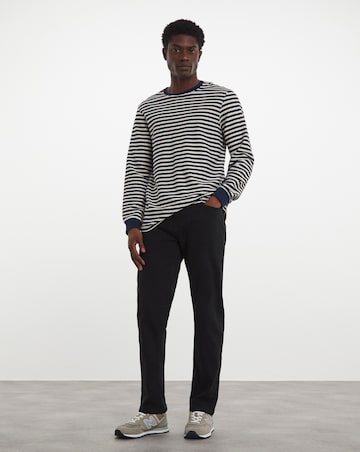 Straight Fit Stretch Gabardine Jean Black