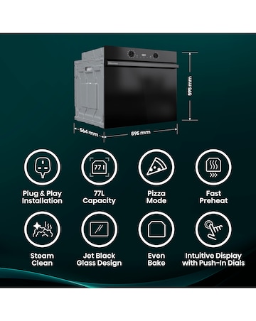 Hisense Hi2 Built In Electric Plug & Play Oven - Black