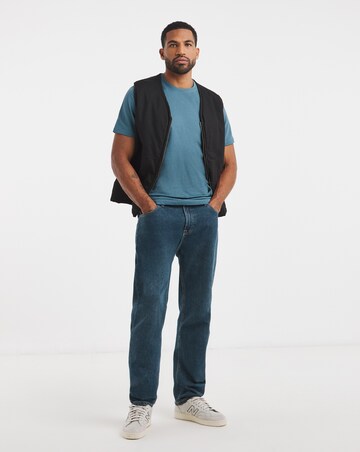 Pure Cotton Crew Neck T-Shirt Long - Dark Blue