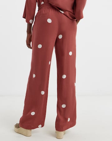 Linen Mix Wide Leg Trousers