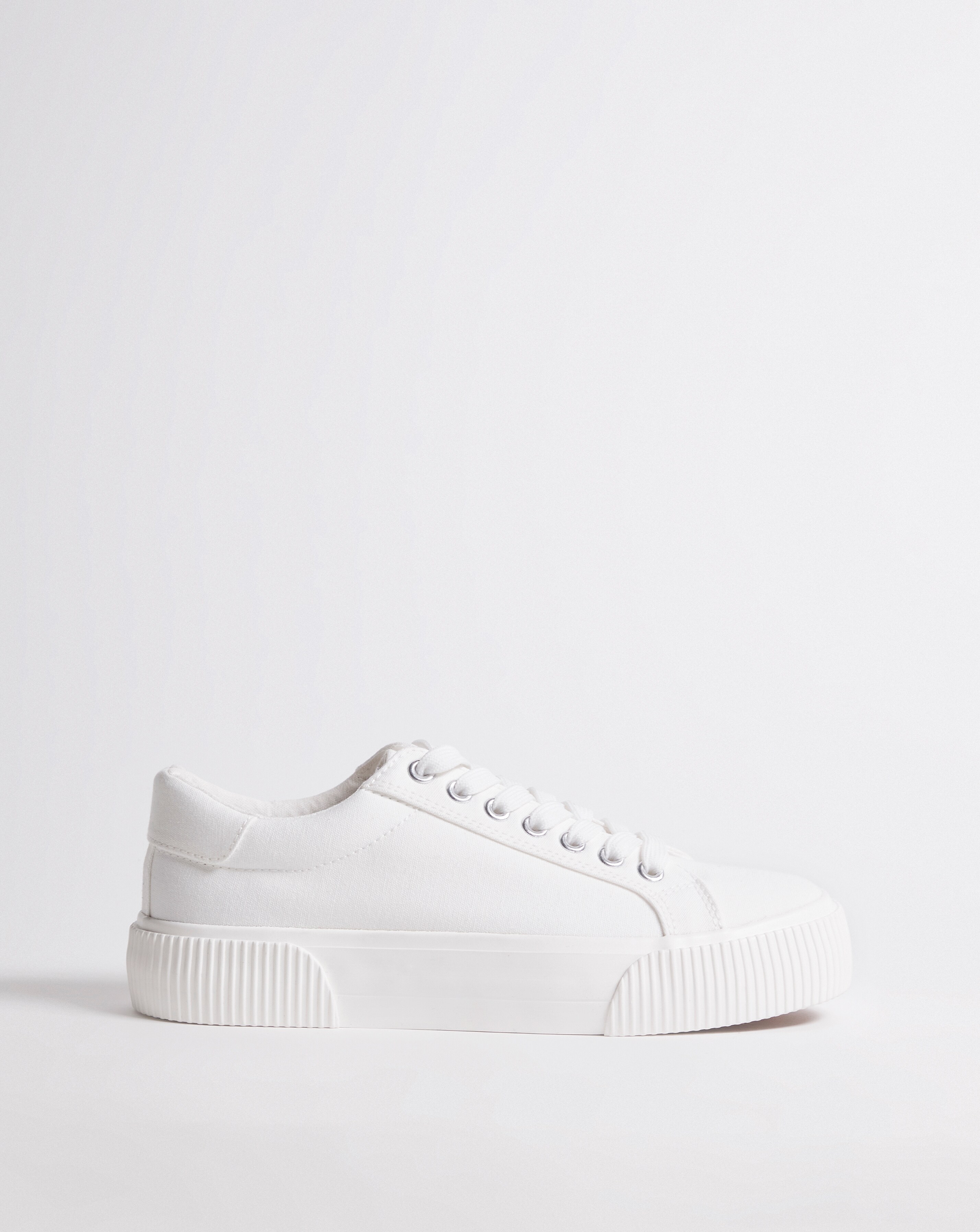 Sicilly Canvas Trainers Chunky Ribbed Sole - Wide Fit (E)