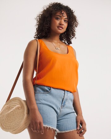 Orange Lightweight Scoop Neck Vest Top
