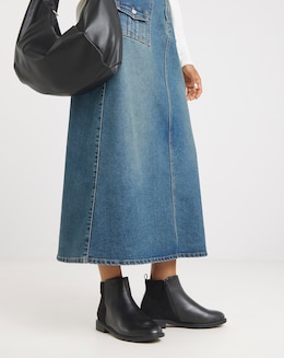 Ruth Classic Mixed Material Ankle Boots - Extra Wide Fit (EEE)