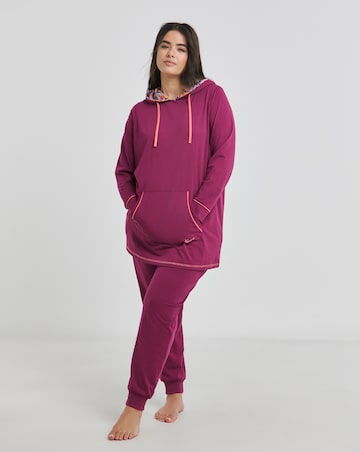 Joe Browns Jersey Longline Hoodie Plum