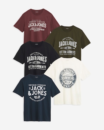 Jack & Jones Jeans 5 Pack T-Shirt