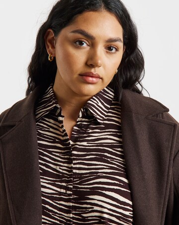 Simply Be Mono Print Viscose Shirt