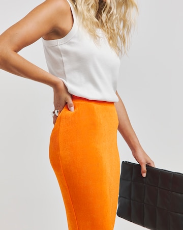 Simply Be Orange Slinky Maxi Skirt