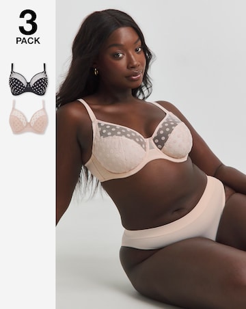 Pretty Secrets 2 Pack Everyday Hannah Spot Mesh Full Cup Bras B-G