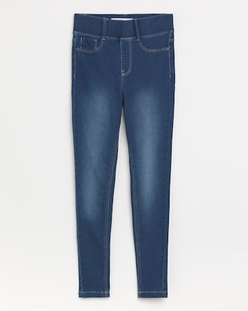 Mid Wash Stretch Skinny Pull On Jeggings