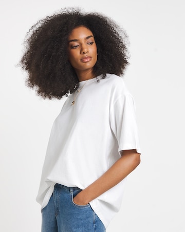 White Oversized Slouchy Pure Cotton Crew Neck T-Shirt