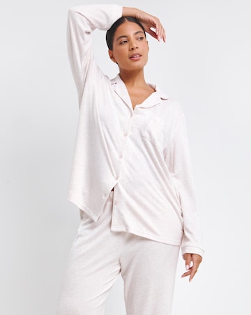 Pretty Secrets Brushed Ribbed Button Through Pyjama Set