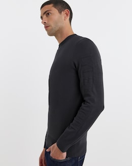 Lyle &amp; Scott Mesh Logo Crew Neck Jumper - Shadow