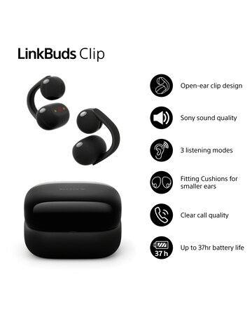 Sony LinkBuds Clip Open-Ear True Wireless Earbuds - Black