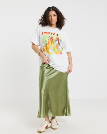 Simply Be White Spritz Graphic T-Shirt