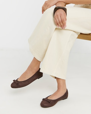 Abundance Classic Bow Ballerina Shoes - Wide Fit (E)