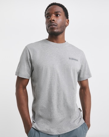 Napapijri Sovana Back Graphic T-Shirt - Grey Marl